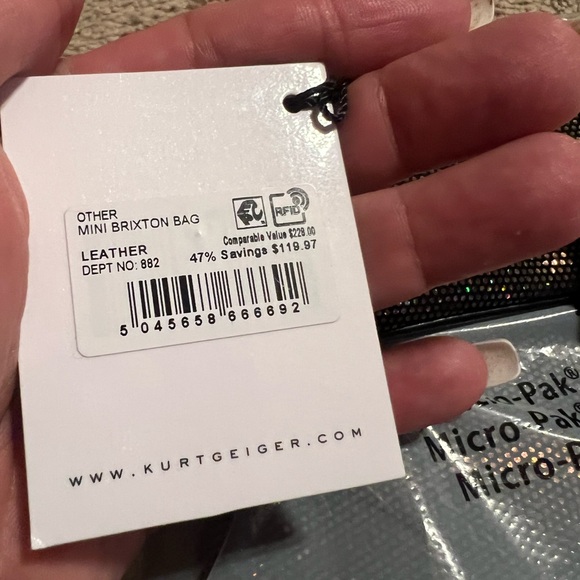 Kurt Geiger London Mini Brixton Crossbody Bag in Shimmering Metallic Sequin NWT - Picture 10 of 16